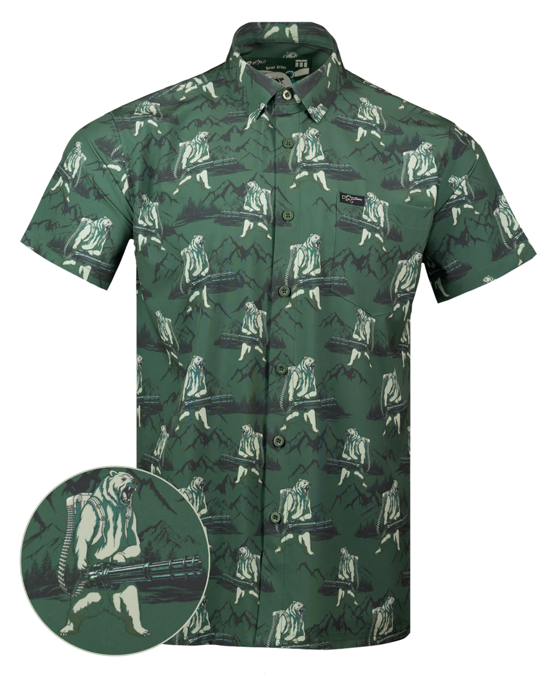 Bear Arms (Green) Button Down