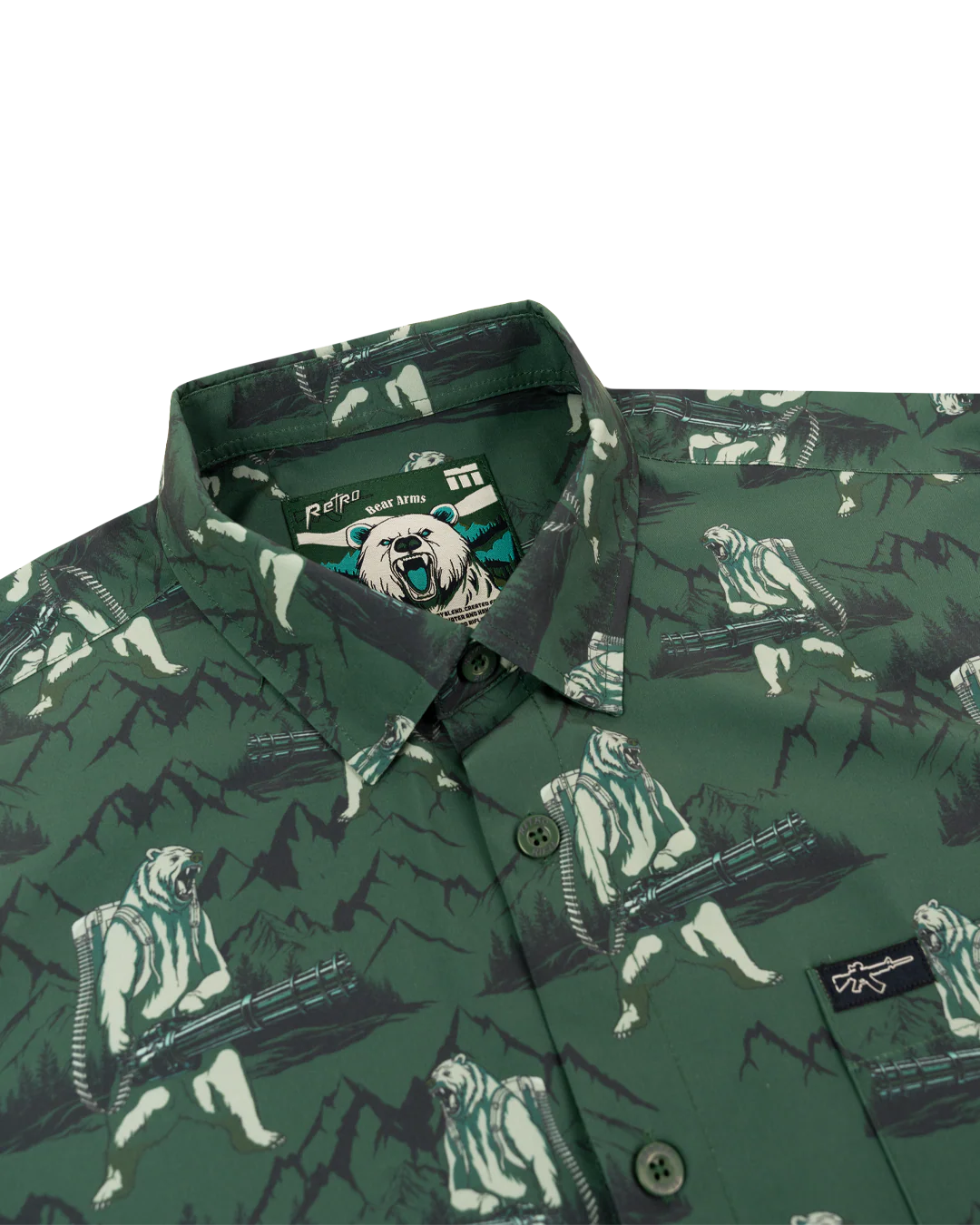 Bear Arms (Green) Button Down - Image 2