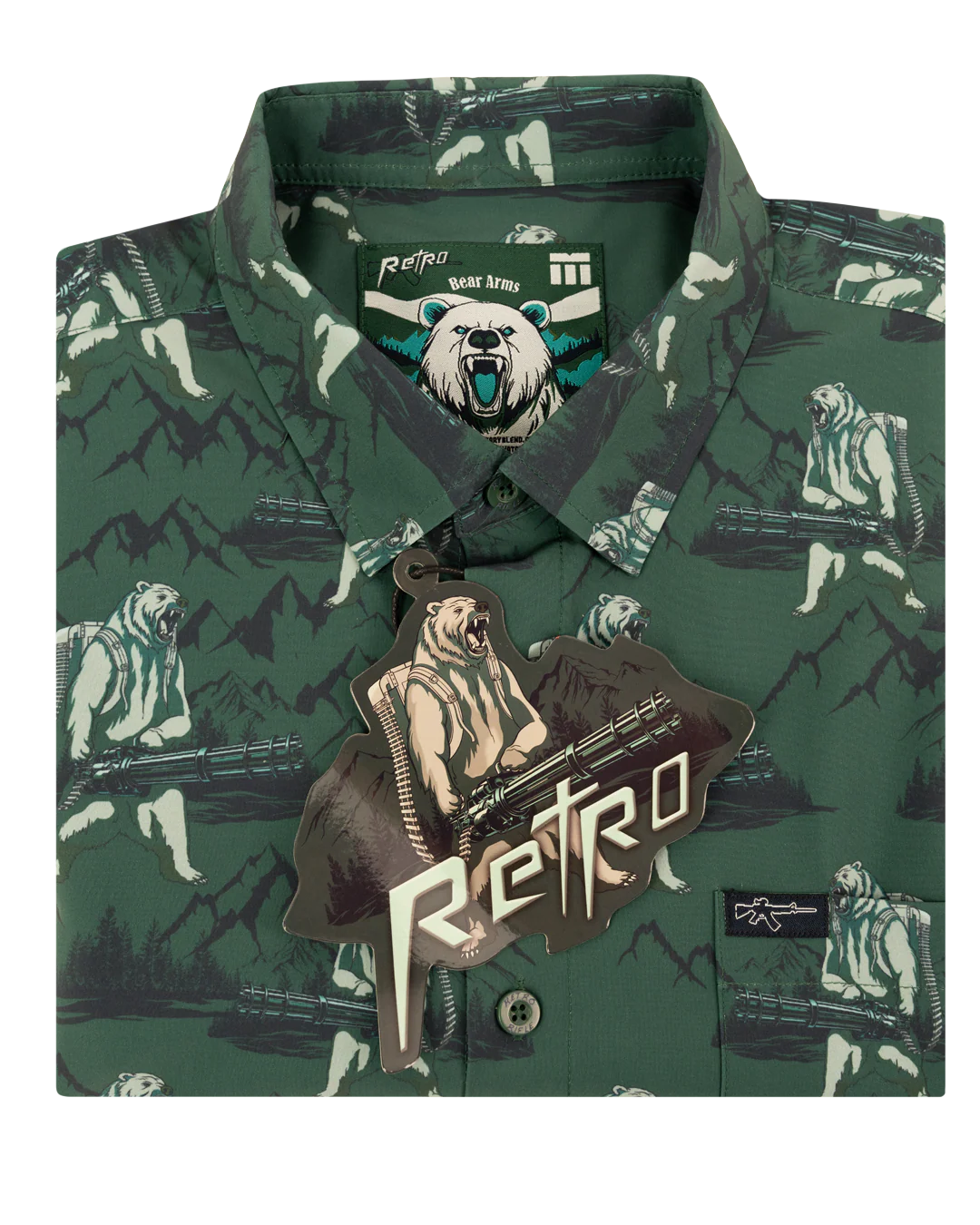 Bear Arms (Green) Button Down - Image 6