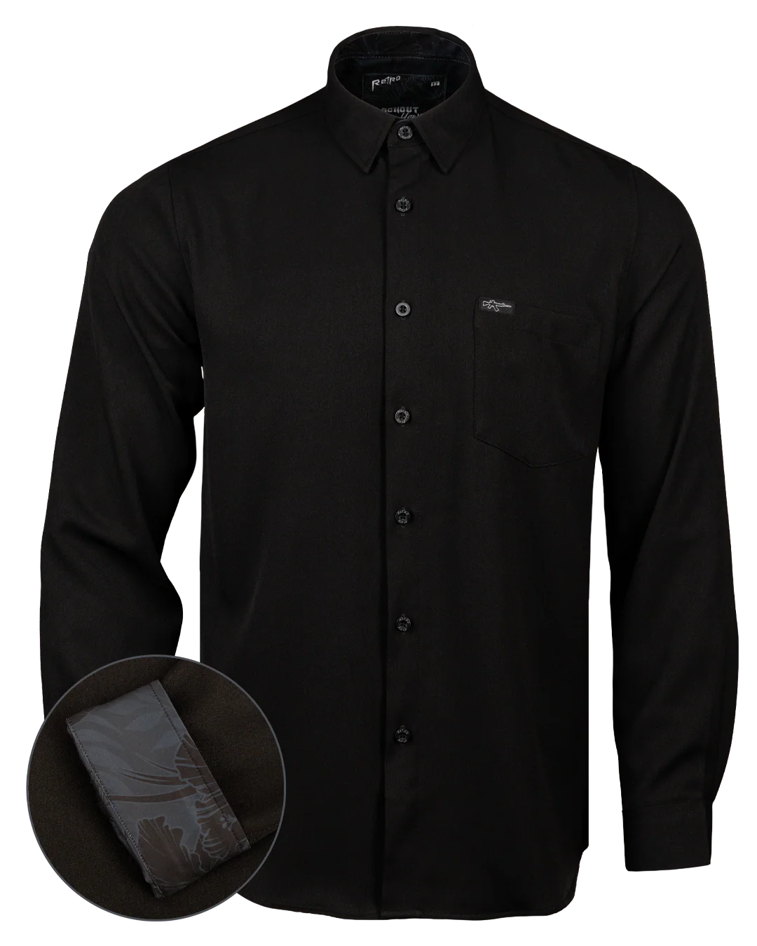 Blackout Hawaiian (Black) Dress Shirt
