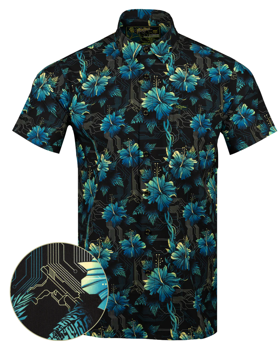 Cyber Hawaiian Button Down