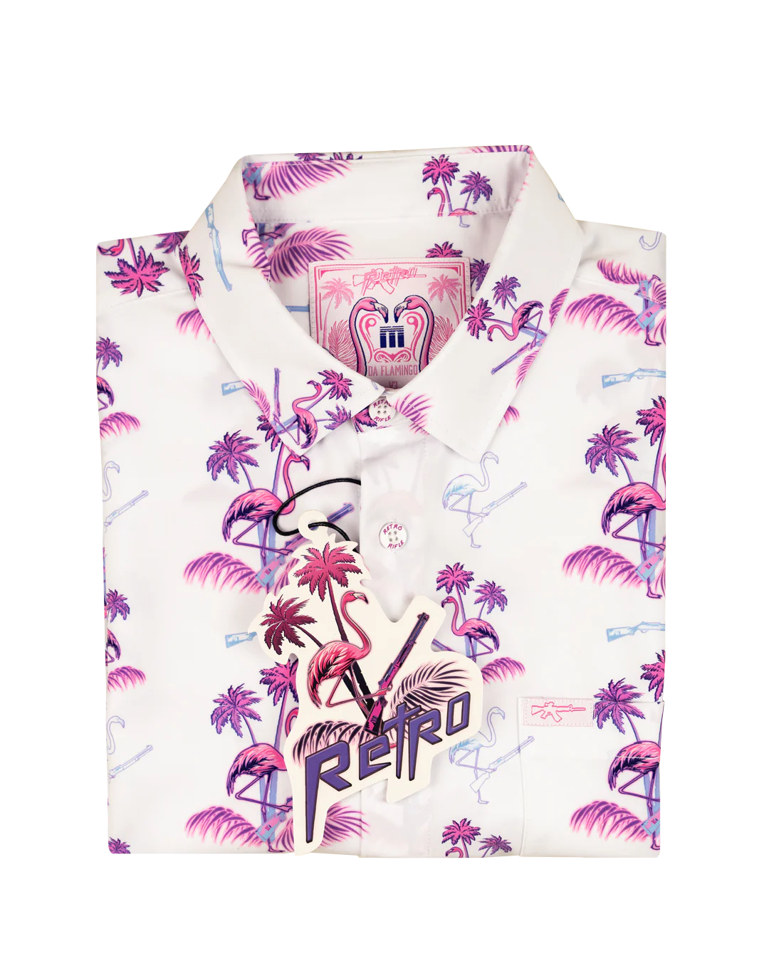 Da Flamingo V3 (White) Button Down - Image 5