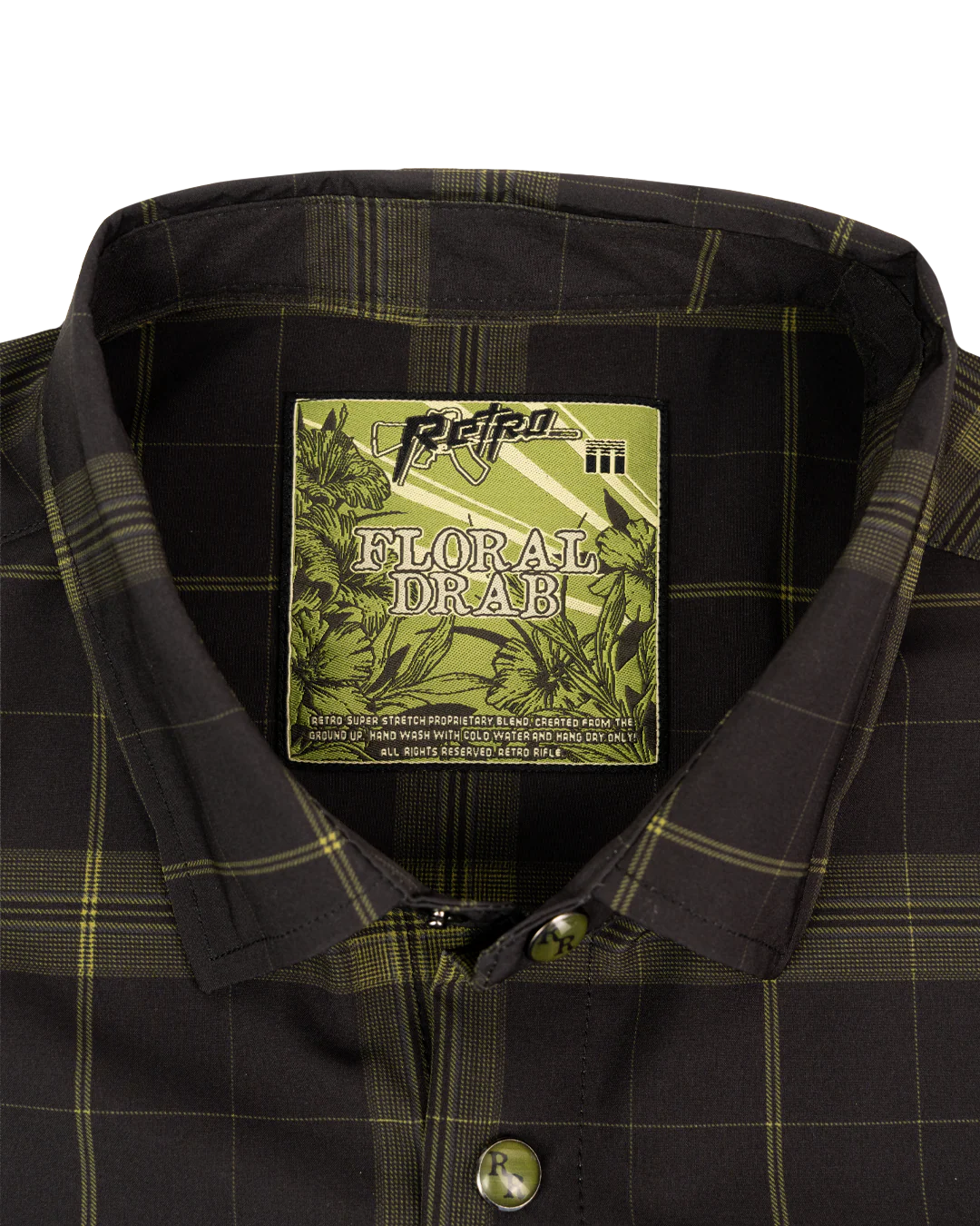 Floral Drab (Plaid) Button Down (Pearl Snaps) - Image 4
