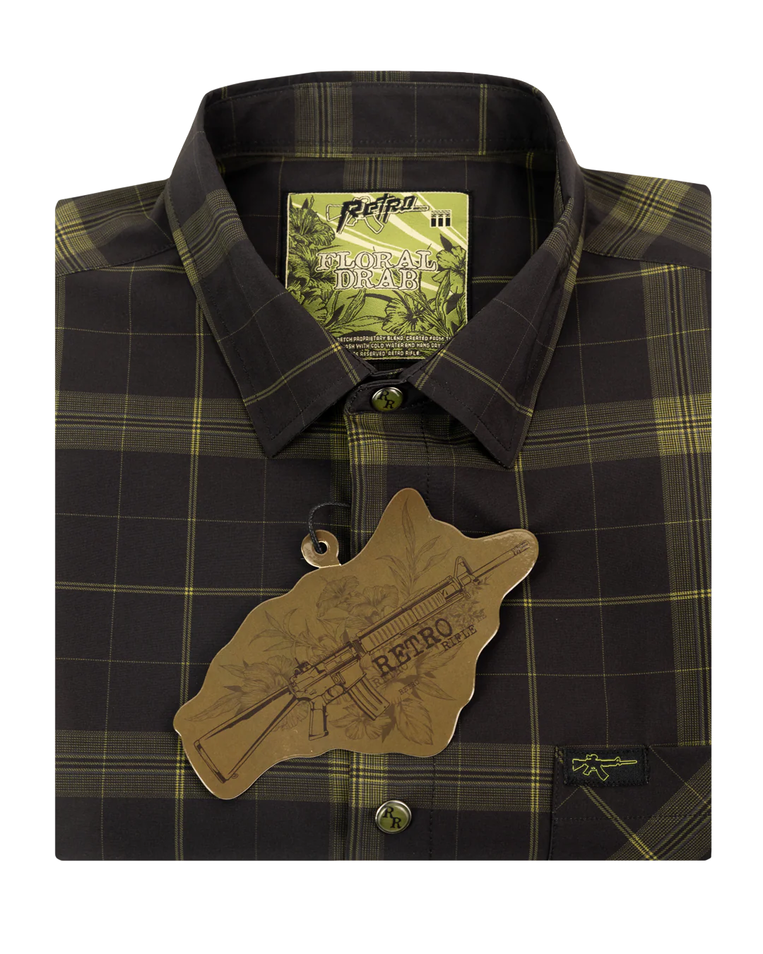 Floral Drab (Plaid) Button Down (Pearl Snaps) - Image 6