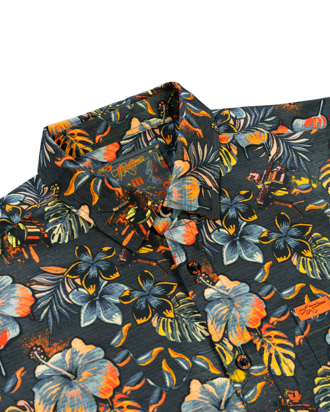 Hawaiian Drip Button Down (Black/Orange) - Image 2