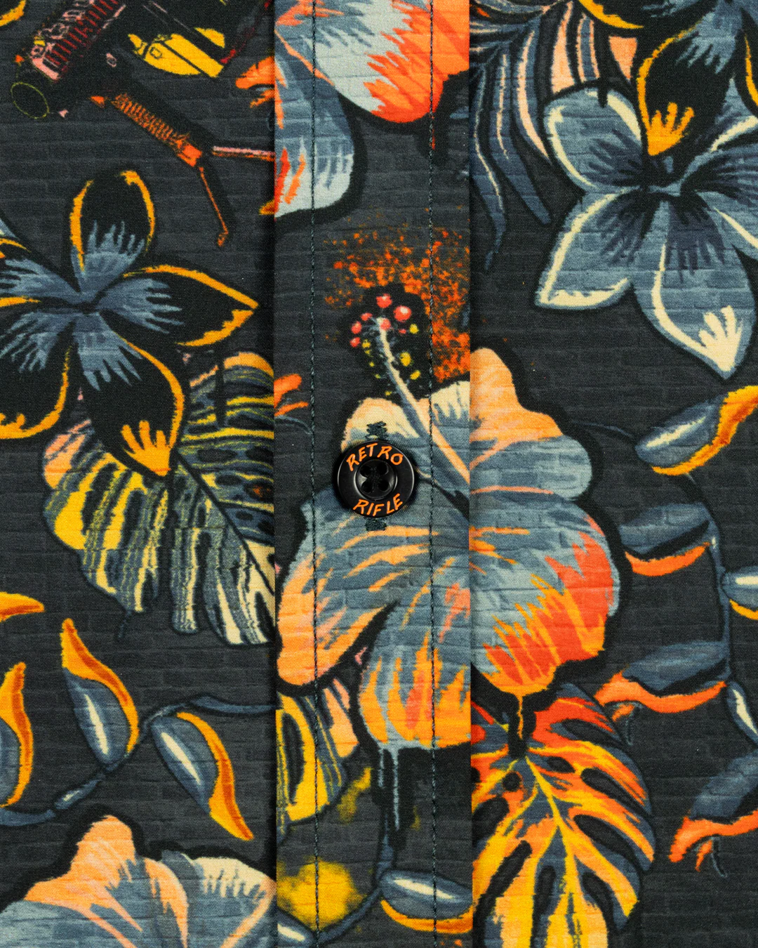 Hawaiian Drip Button Down (Black/Orange) - Image 4