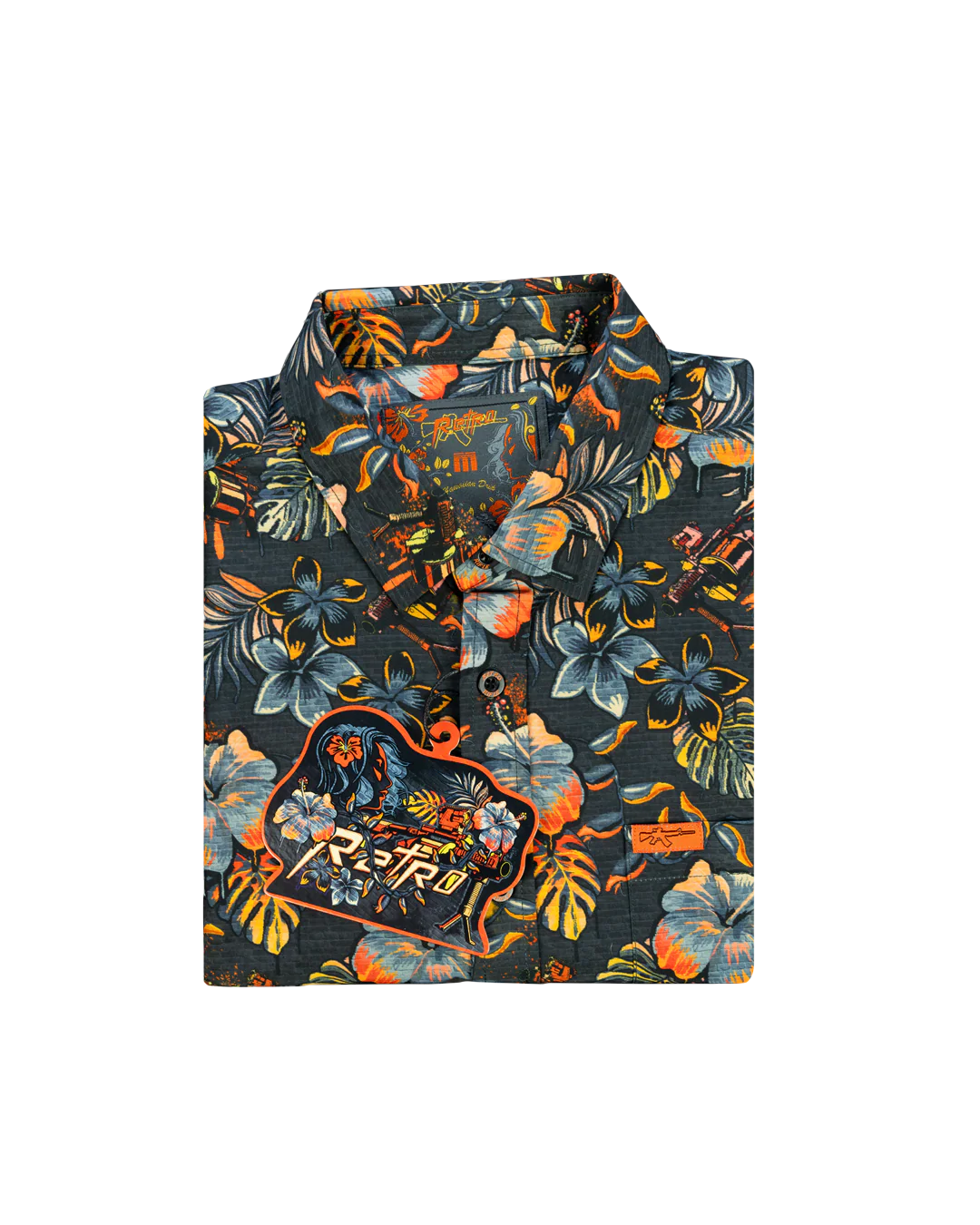 Hawaiian Drip Button Down (Black/Orange) - Image 5