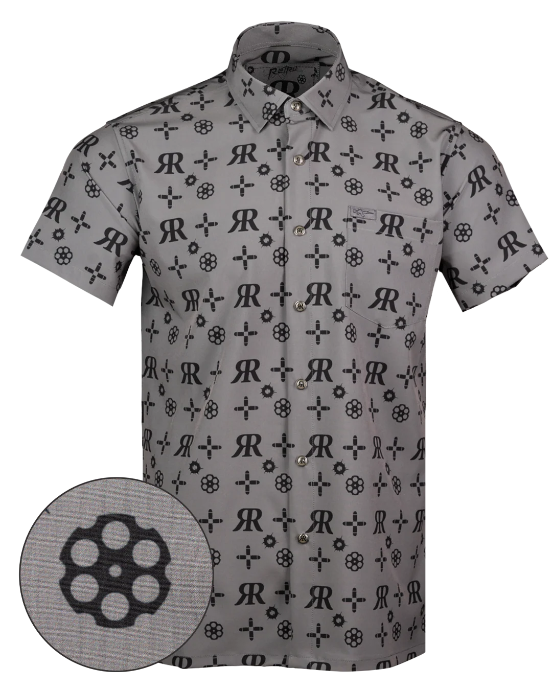 High Roller (Gray) Button Down (Pearl Snaps)