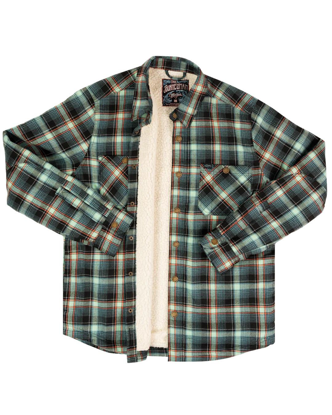 Journeyman Sherpa Flannel (Teal) - Image 4