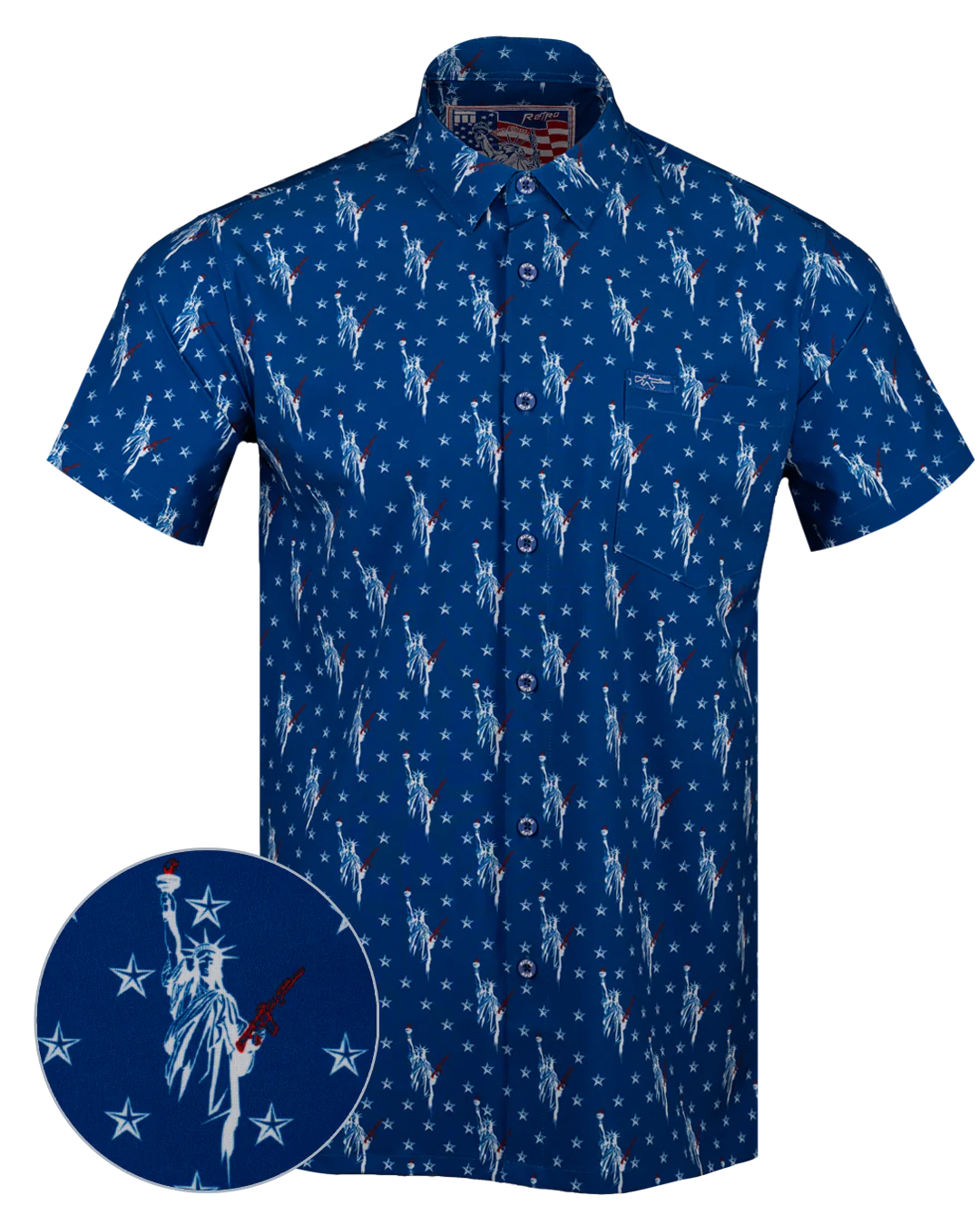 Lady Liberty (Blue) Button Down