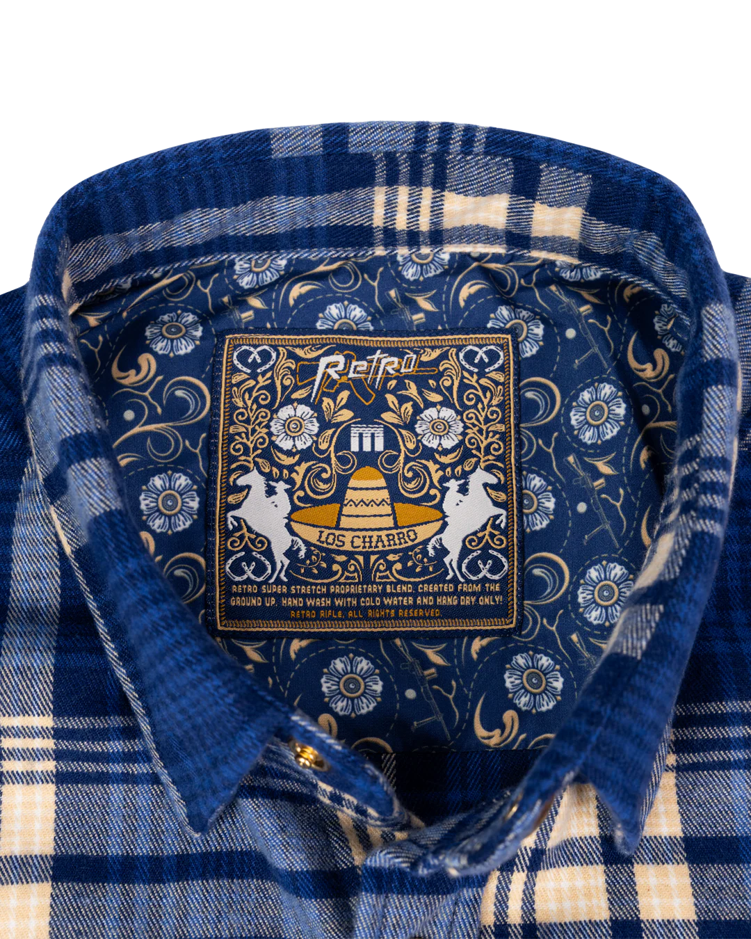 Los Charro (Blue) Flannel (Pearl Snaps) - Image 5