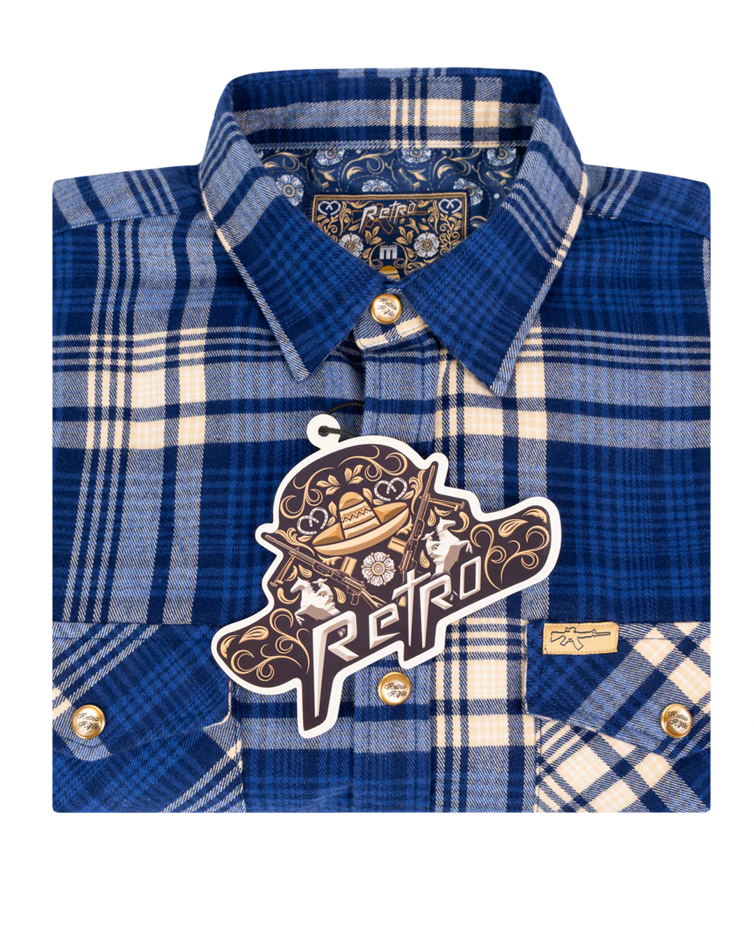 Los Charro (Blue) Flannel (Pearl Snaps) - Image 7