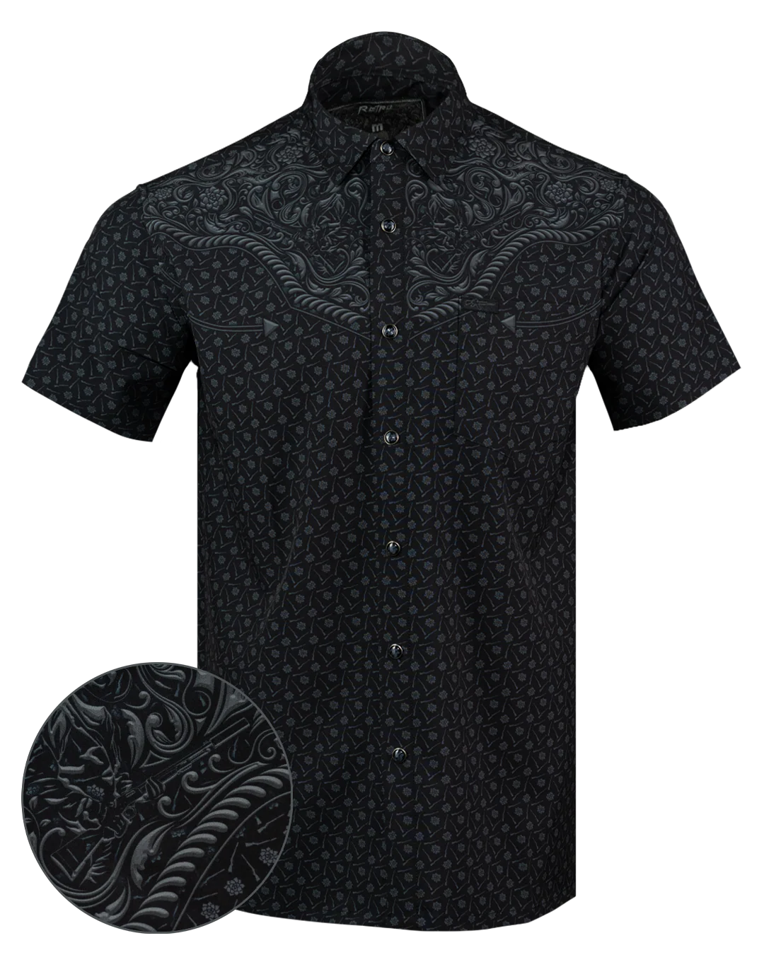 Old Silence (Blackout) Button Down (Pearl Snaps)