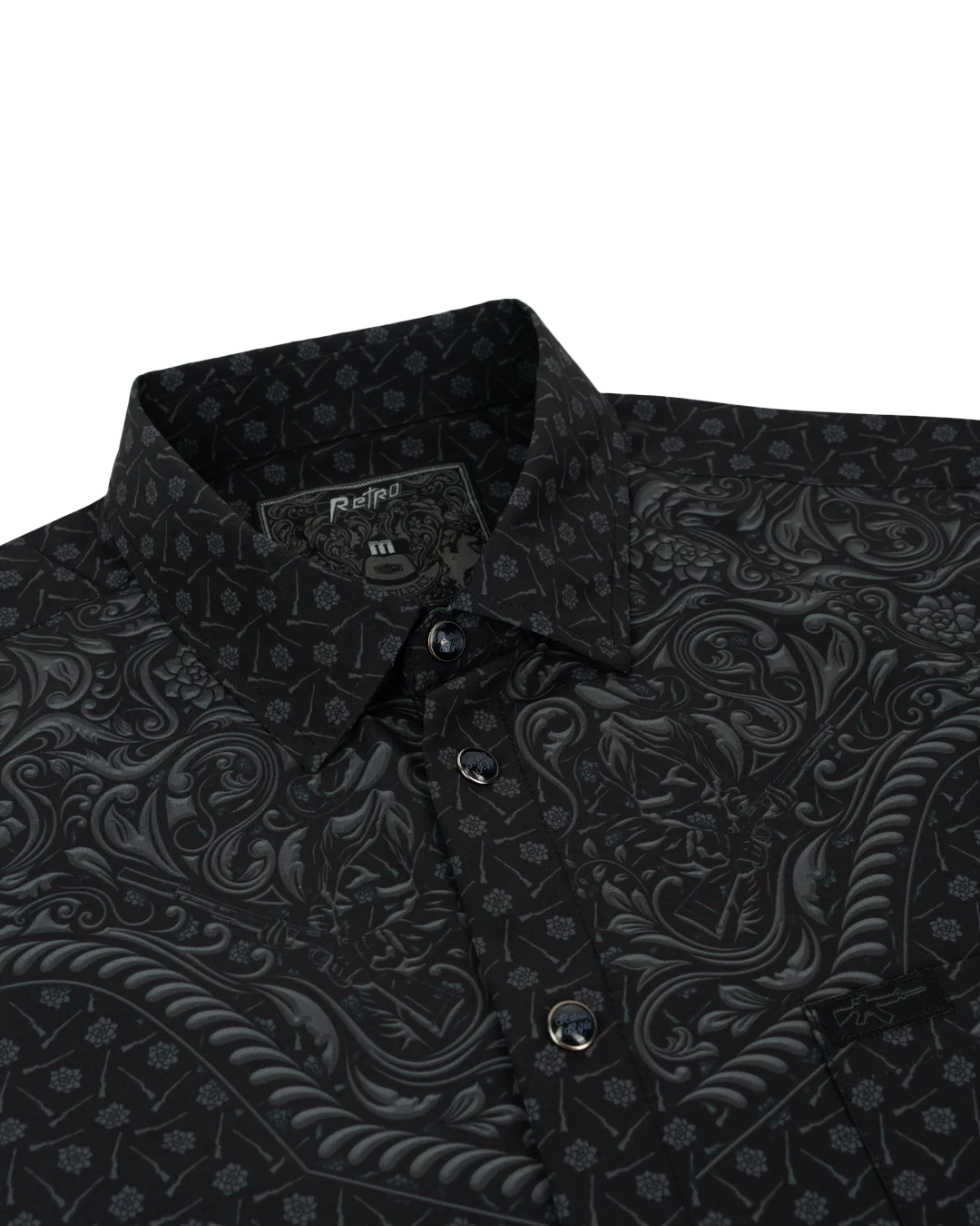 Old Silence (Blackout) Button Down (Pearl Snaps) - Image 2