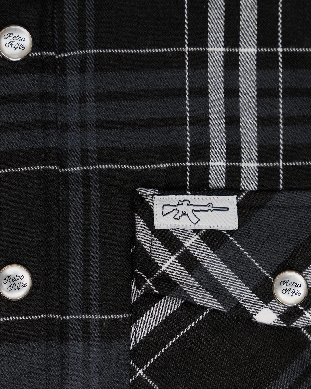 Old Silence Black/White Flannel (Womens) (Pearl Snaps) - Image 3