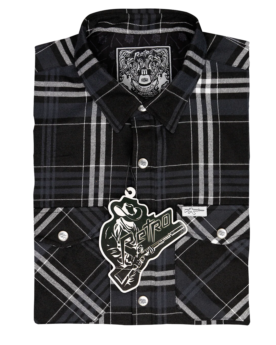 Old Silence Black/White Flannel (Womens) (Pearl Snaps) - Image 5