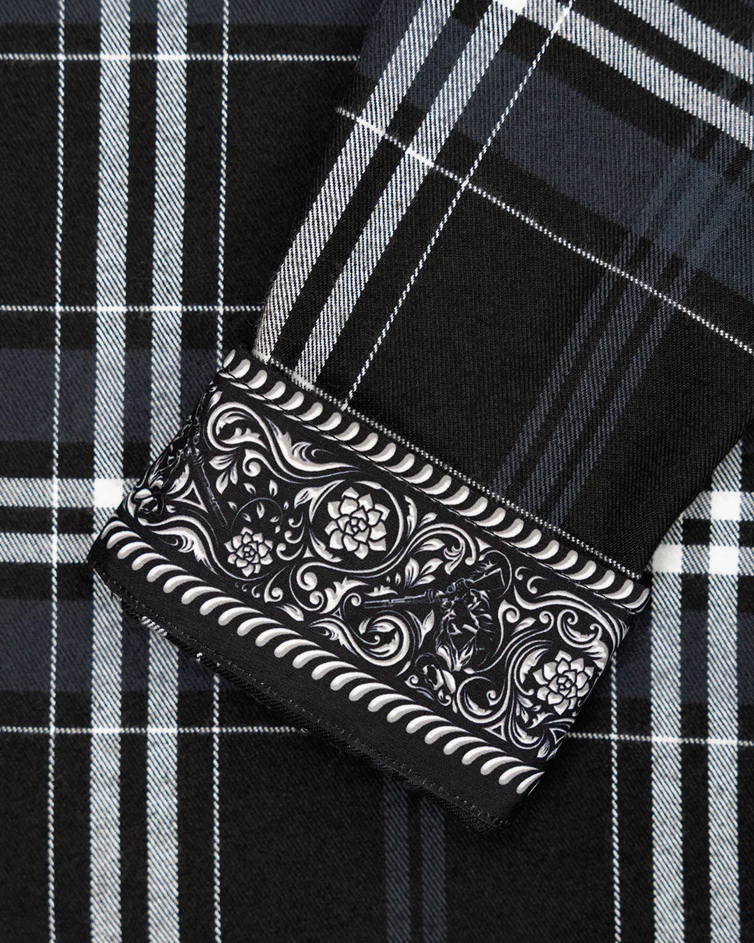 Old Silence Black/White Flannel (Womens) (Pearl Snaps) - Image 6