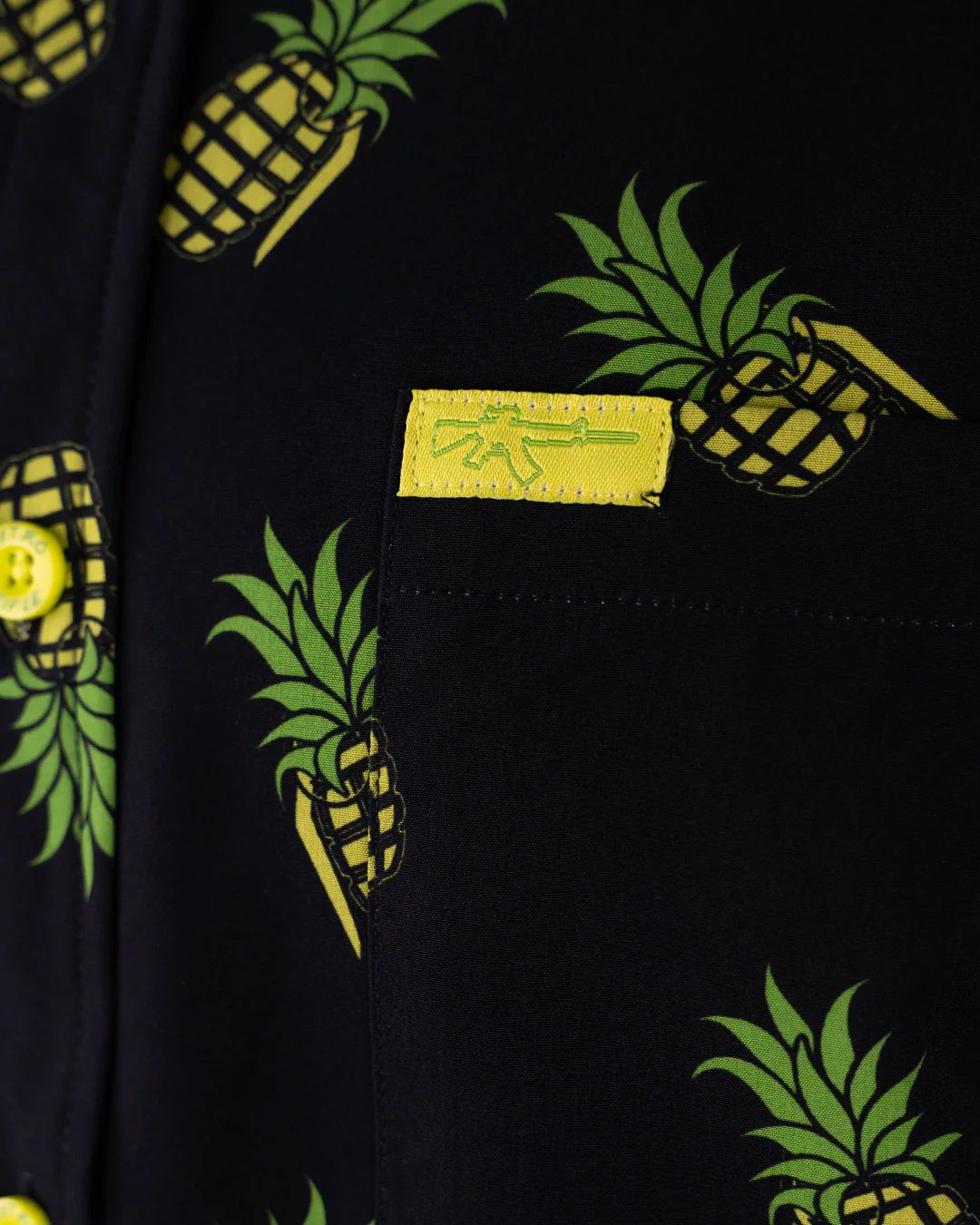 Pineapple Grenade Black Button Down (Youth) - Image 3