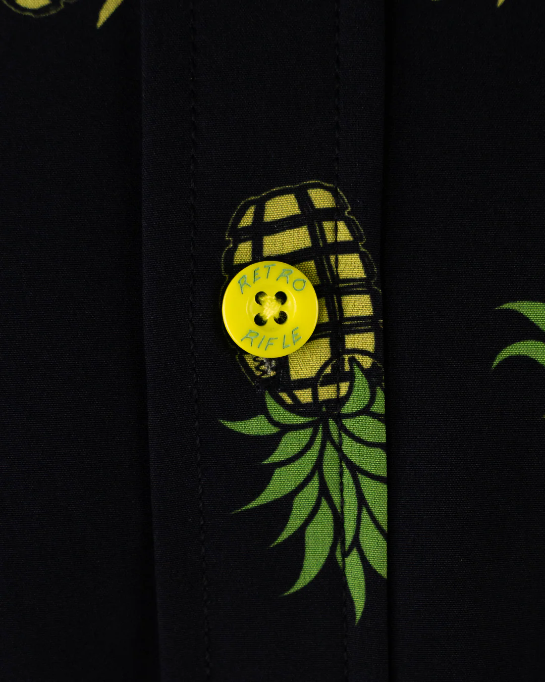 Pineapple Grenade Black Button Down (Youth) - Image 4