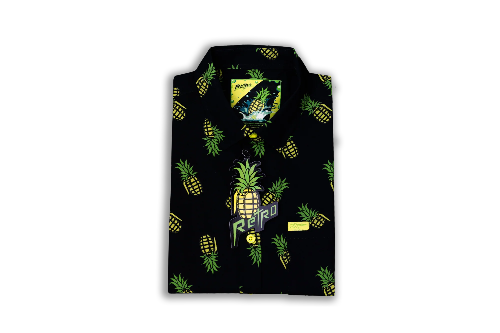 Pineapple Grenade Black Button Down (Youth) - Image 5