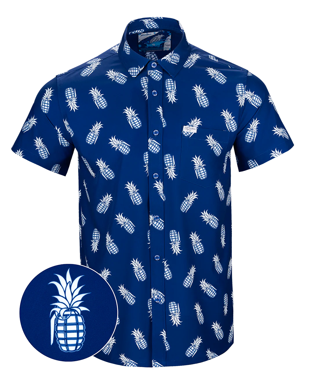 Pineapple Grenade (Navy) Button Down
