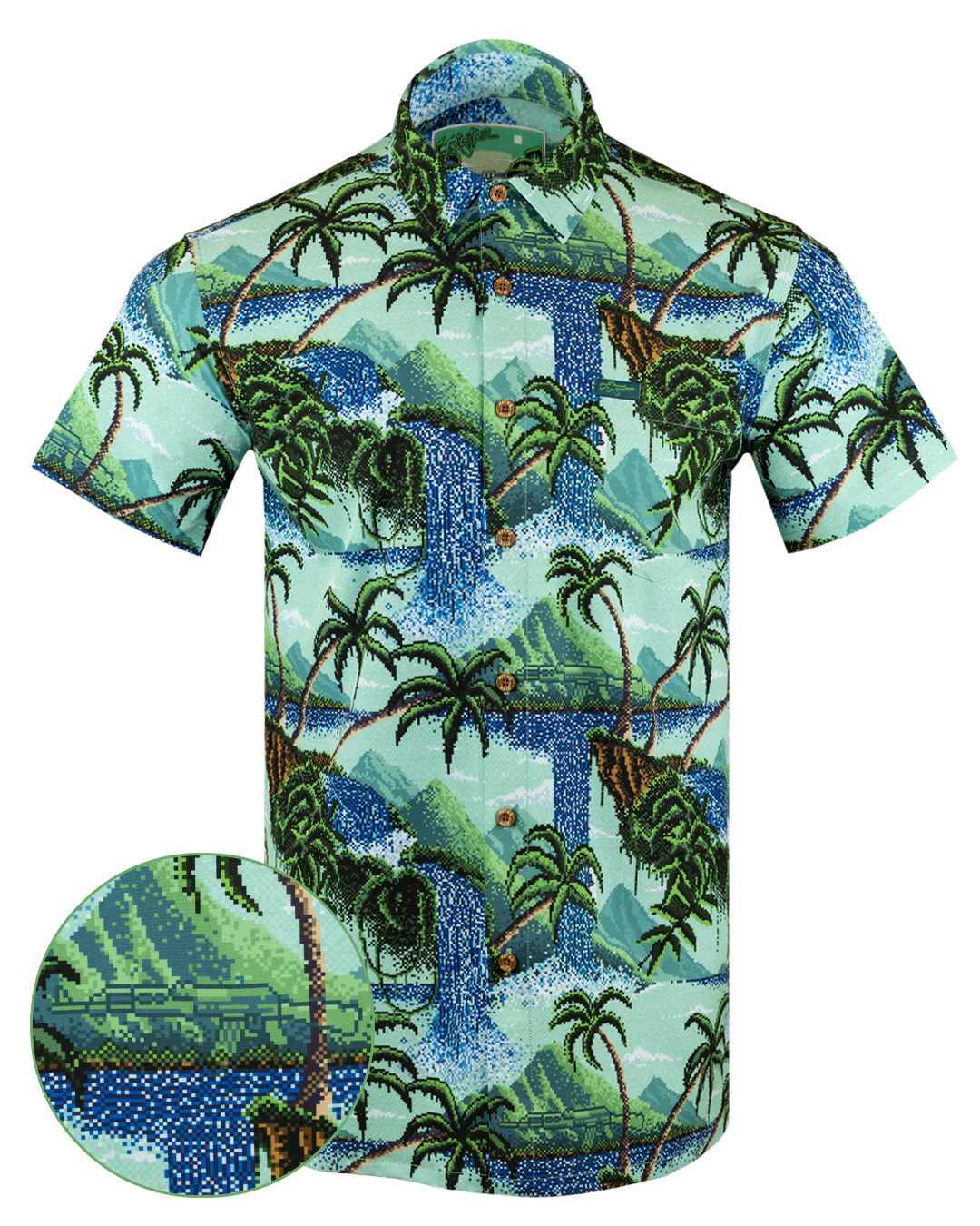 Pixel Paradise Button Down