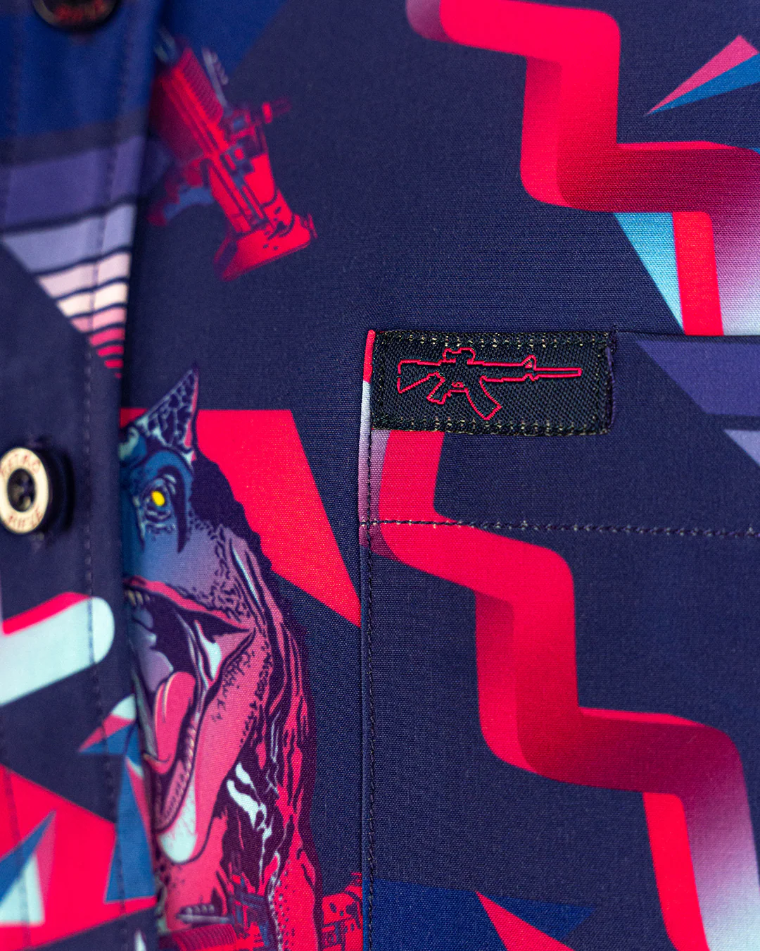 Prehistoric Blue Button Down (Youth) - Image 3