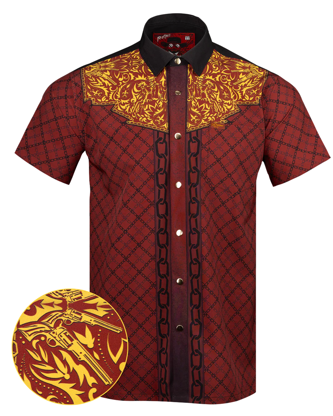 Retro Unchained Button Down (Gold Snaps)