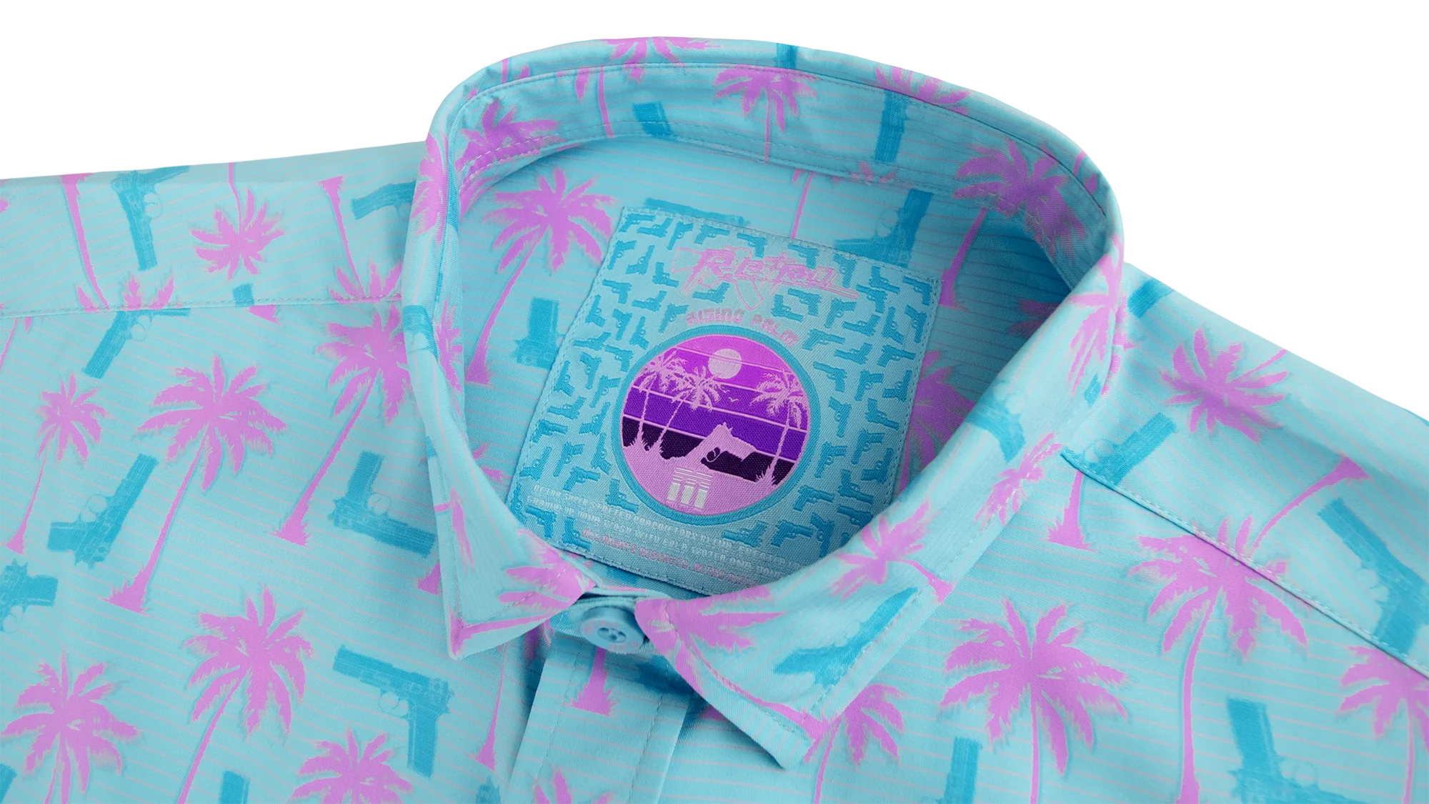 Rising Palm (Blue/Pink) Button Down - Image 3