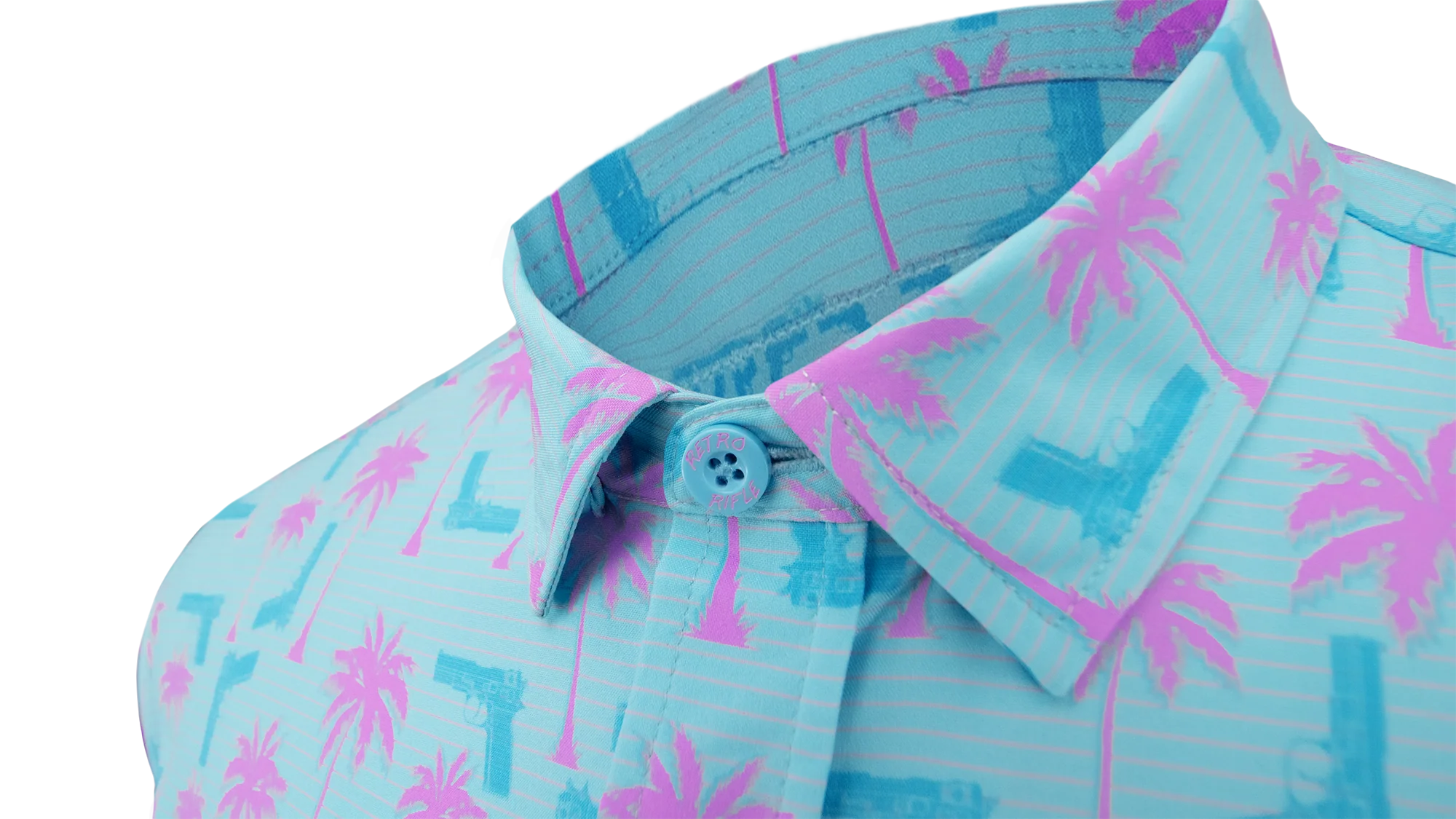Rising Palm (Blue/Pink) Button Down - Image 4
