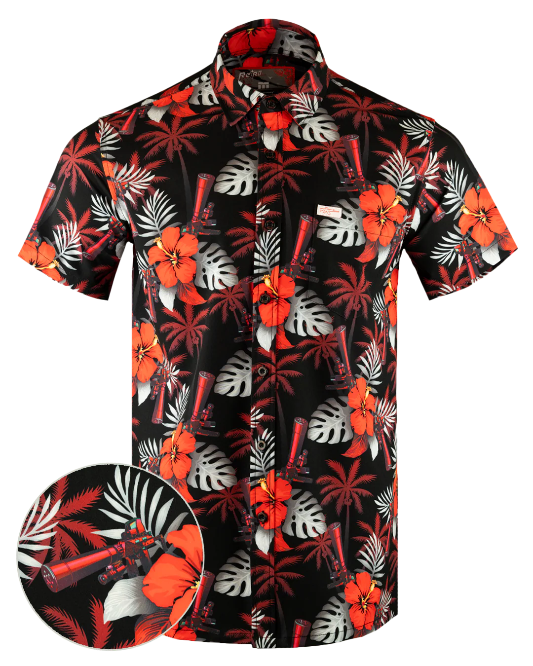 Suppressed (Black/Red) Button Down