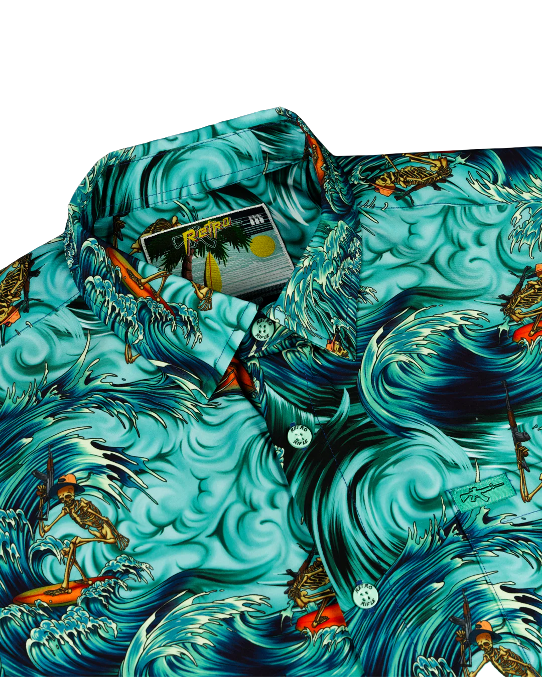 Surfs Up (Teal) Button Down - Image 2