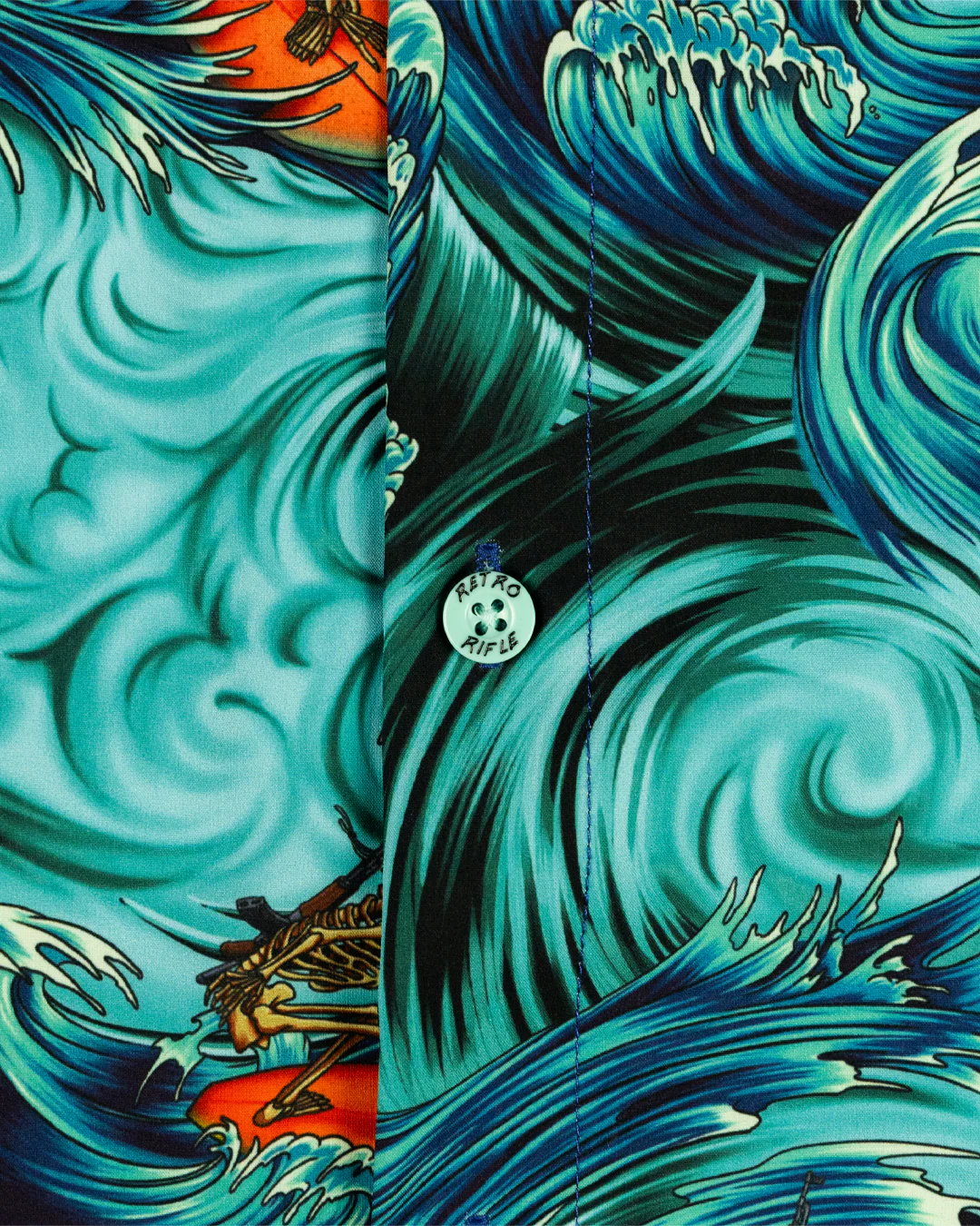 Surfs Up (Teal) Button Down - Image 4