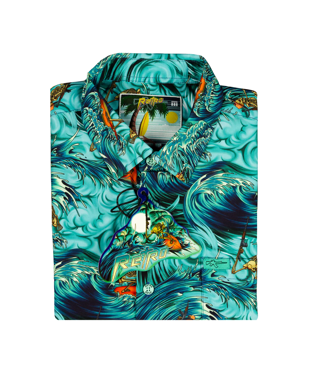 Surfs Up (Teal) Button Down - Image 5