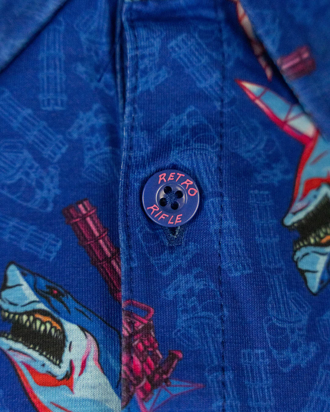 Synth Shark (Blue) Polo - Image 4