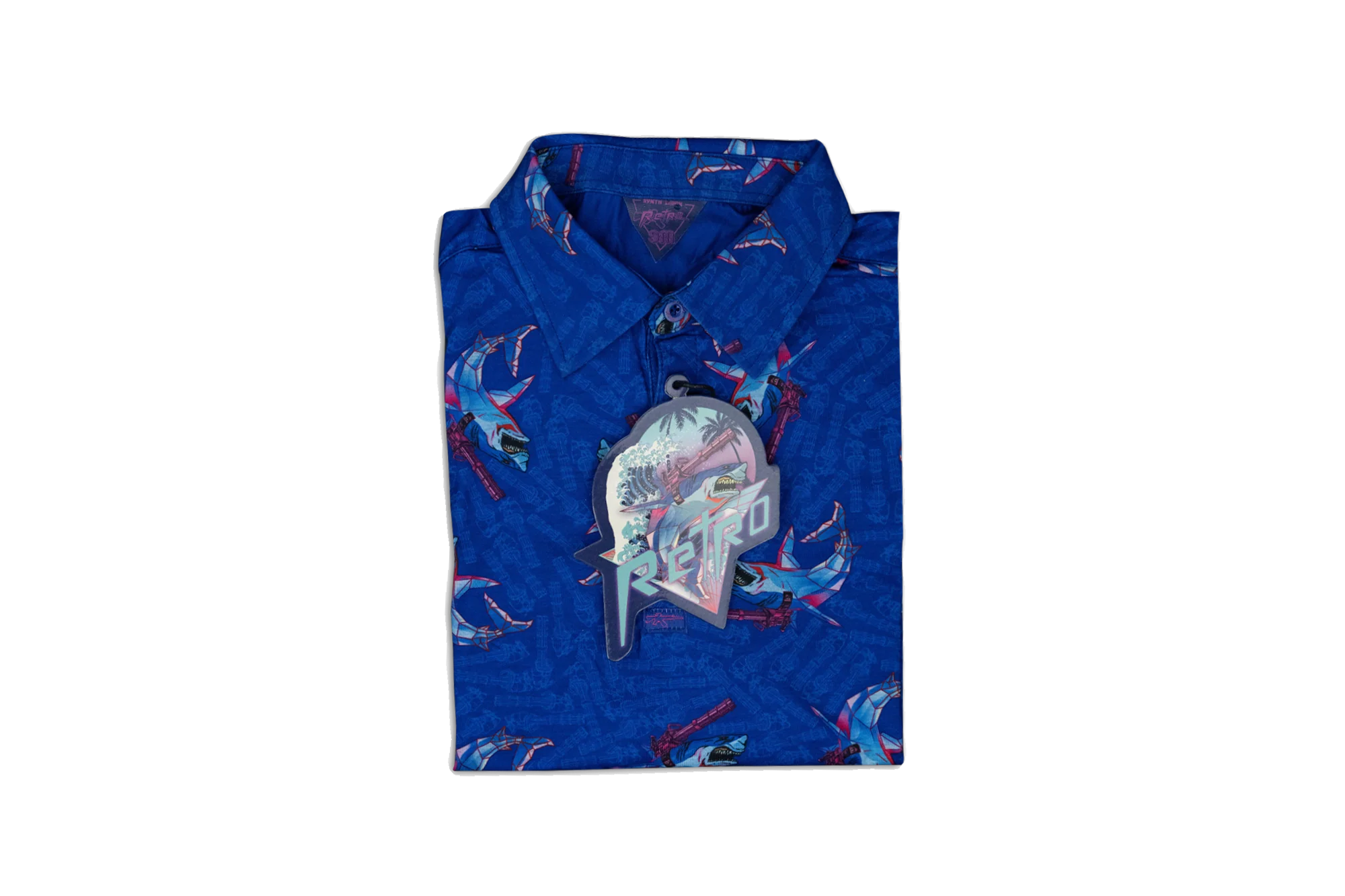 Synth Shark (Blue) Polo - Image 5