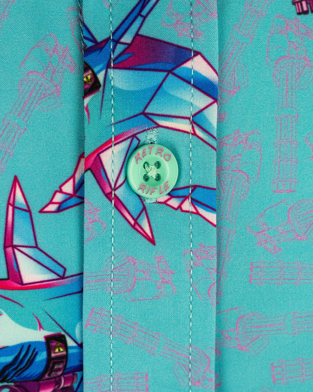 Synth Shark Button Down (Youth) - Image 4
