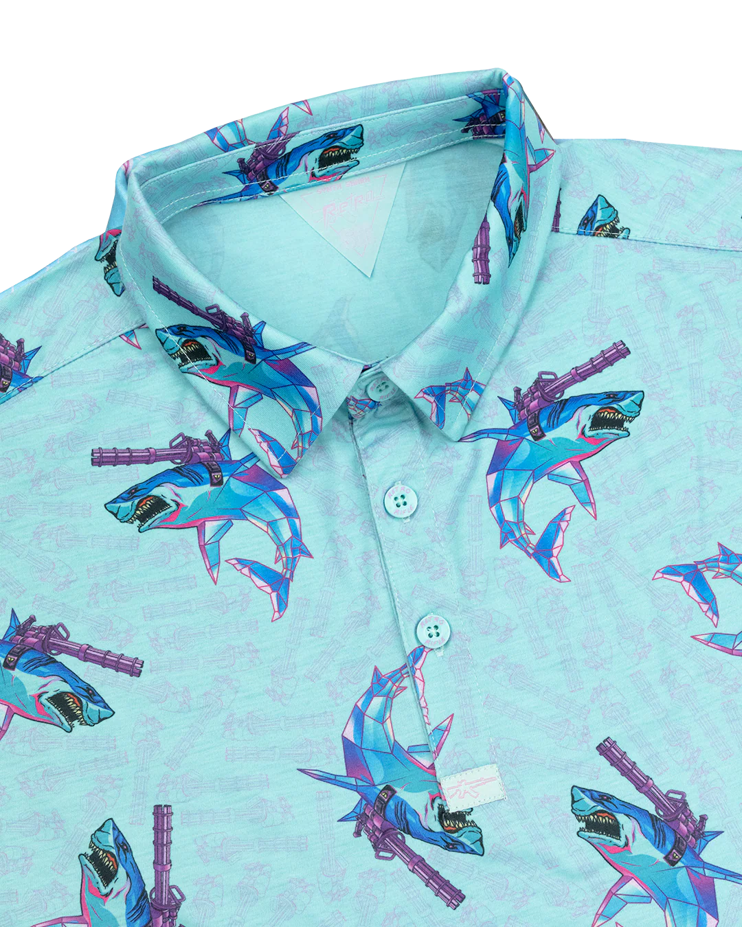 Synth Shark (Light Blue) Polo - Image 2