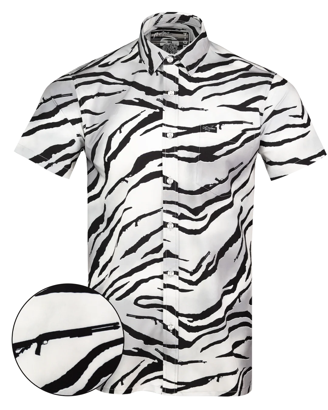 Tiger (White) Button Down