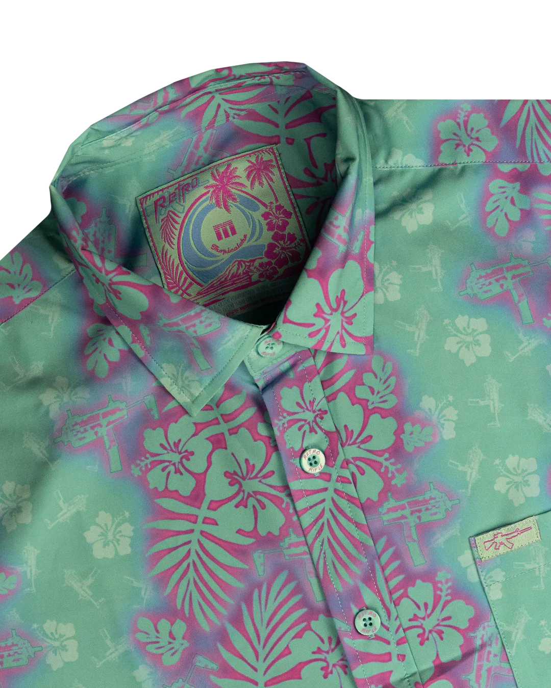 Tropic Aloha (Mint/Pink) Button Down - Image 2