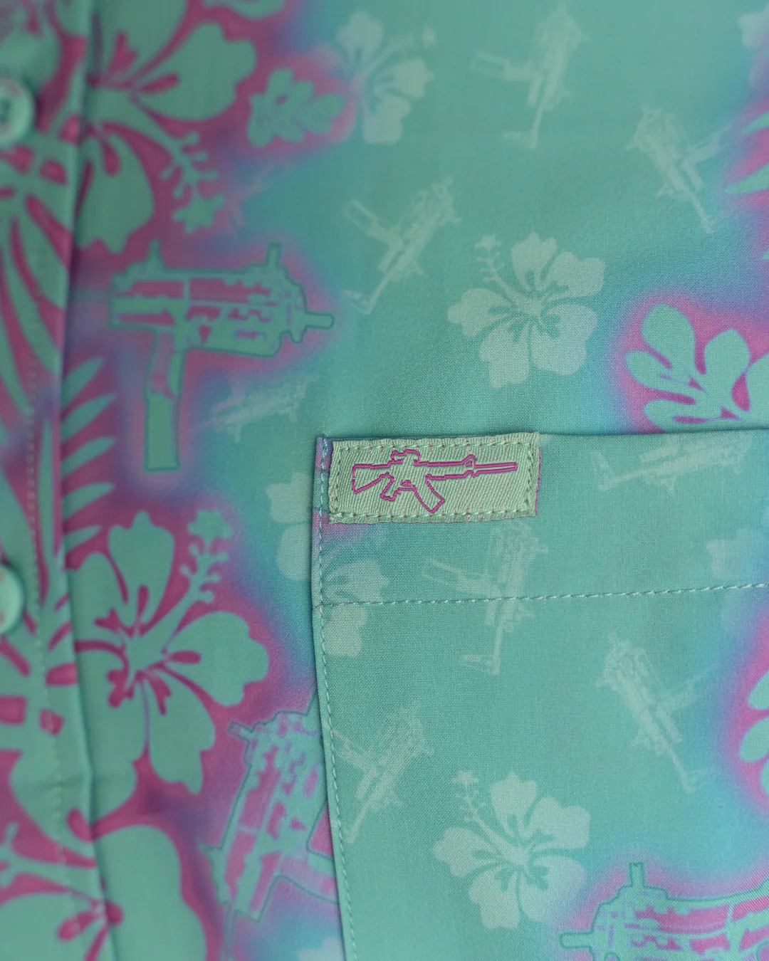 Tropic Aloha (Mint/Pink) Button Down - Image 3
