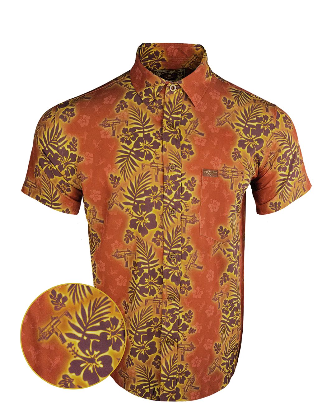 Tropic Aloha (Burnt Orange) Button Down