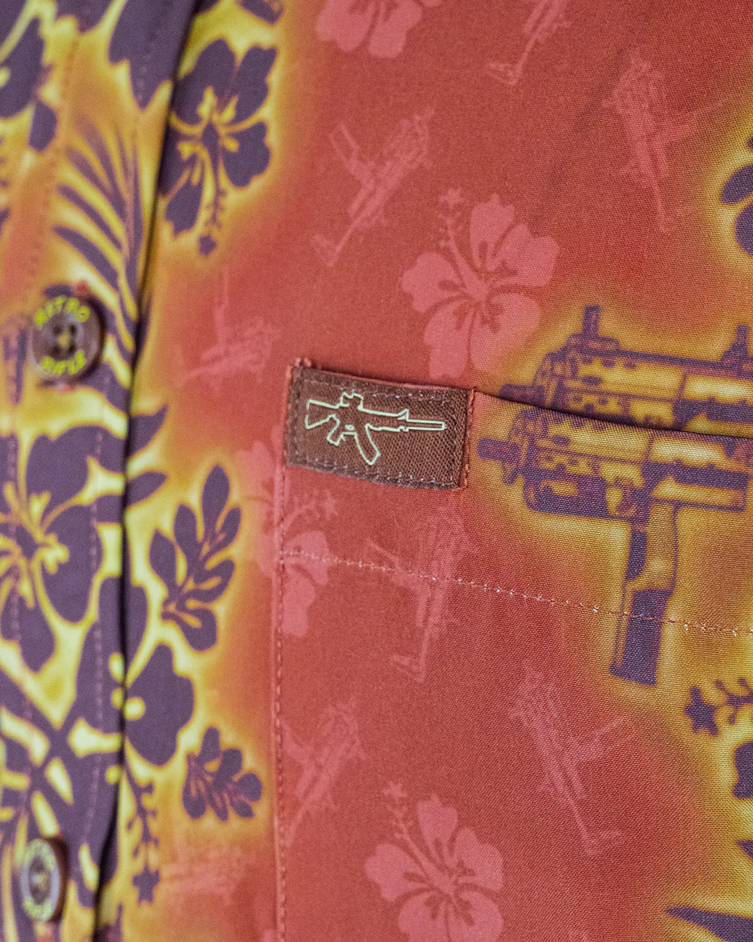 Tropic Aloha (Burnt Orange) Button Down - Image 3