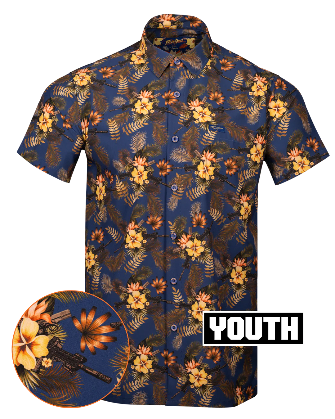 Tropics Blue/Gold Button Down (Youth)